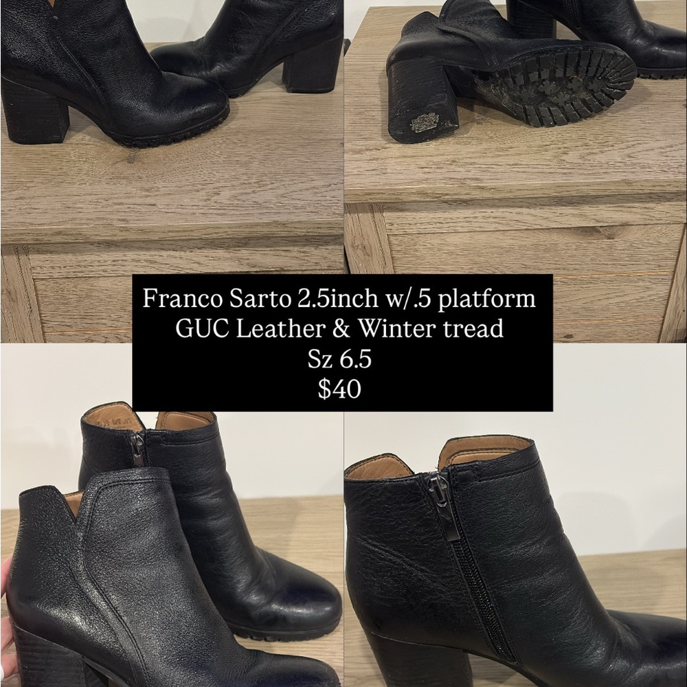 Franco Sarto Black Heeled Ankle Boots